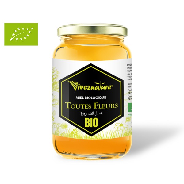 Miel biologique toutes fleurs, VivezNature - Acheter pot 500g en ligne
