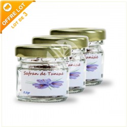 Safran rouge, Flacon de Lot 3x0,5g - Safran de Tunisie