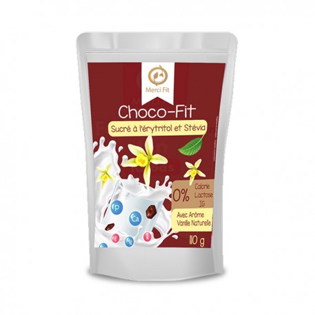 Choco-Fit, Chocolat en Poudre Goût Vanille, 110g - Merci Fit