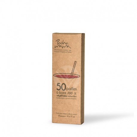 Paille Courte Biodégradable, Pack de 50 - Pachamama