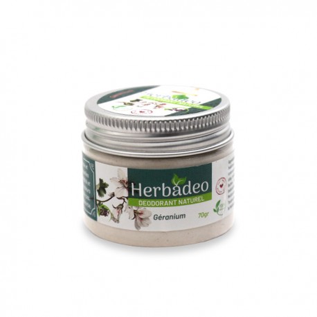 Herbadeo, Déodorant Crème Géranium, 70g - Herbalya