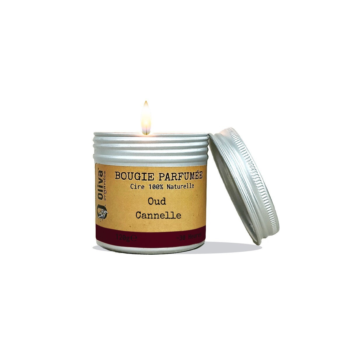 Bougie florale / Parfum Bois de Oud / mèche en bois – Maison