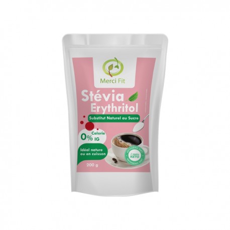 Stevia erythritol en poudre, 200G - Merci Fit