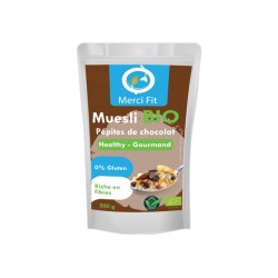 Muesli BIO Sans Gluten Pépites de Chocolat, 200g - Merci Fit