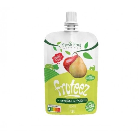 Gourde Compote Pomme Poire Sans Sucres Ajoutés, 90G – Fruteez
