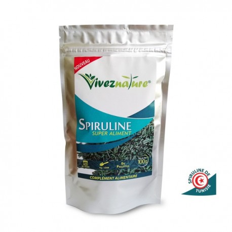Spiruline de Tunisie en paillettes, 100g - VivezNature